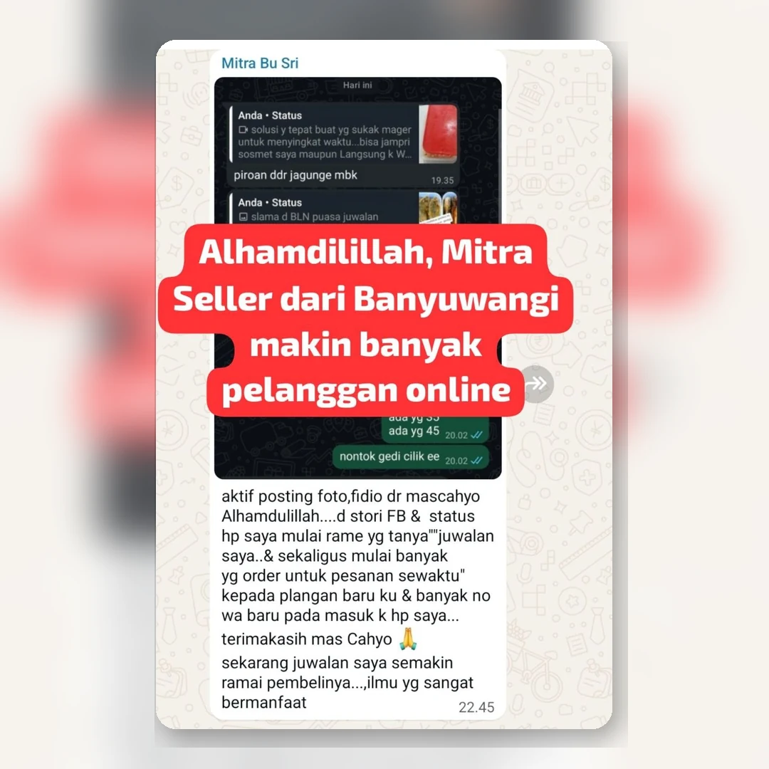 Testimoni Mitra Bu Sri Pelanggan Online Banyuwangi