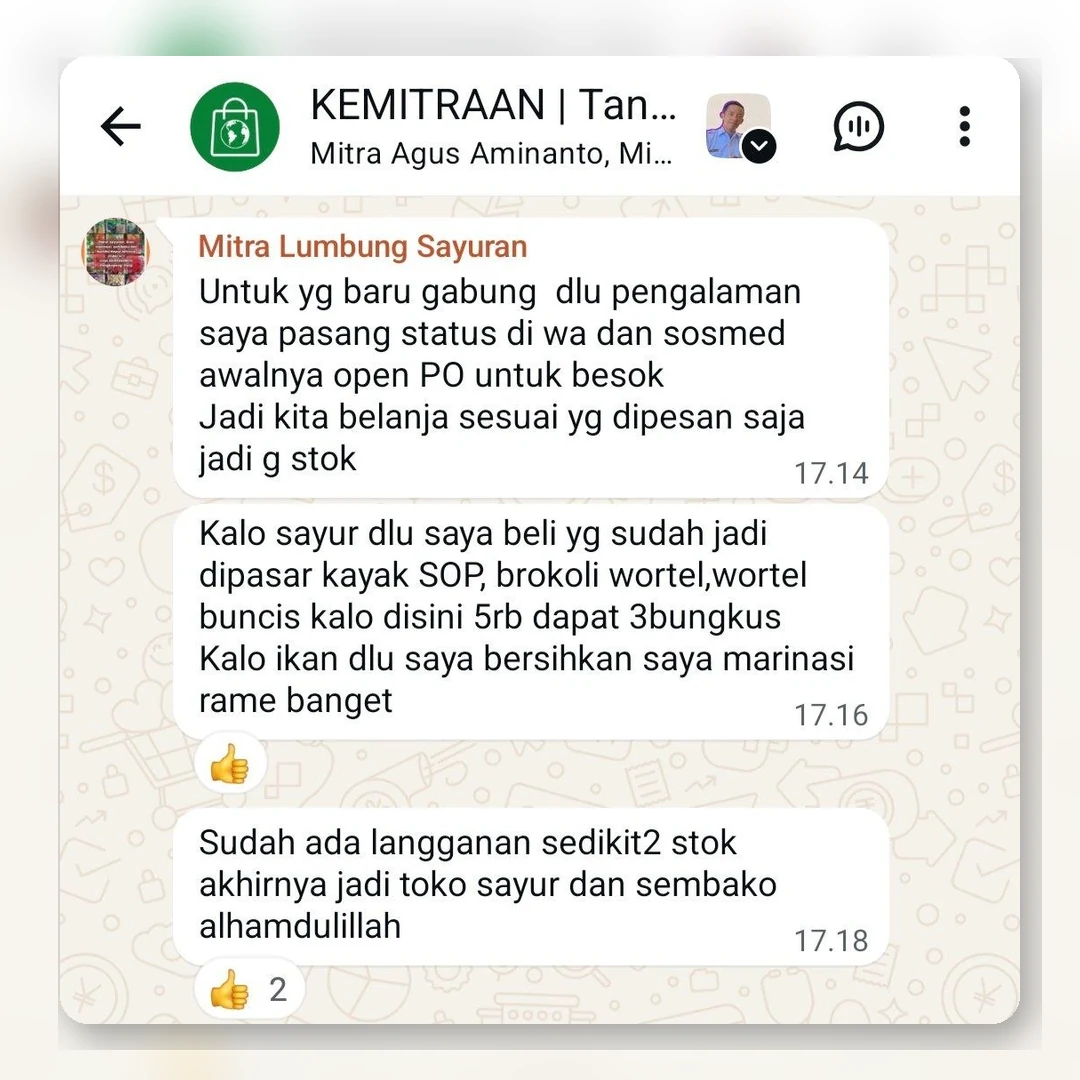Testimoni Mitra Lumbung Sayuran Open Po Tanpa Stok