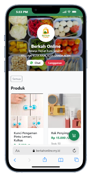 Contoh toko online Berkah Online