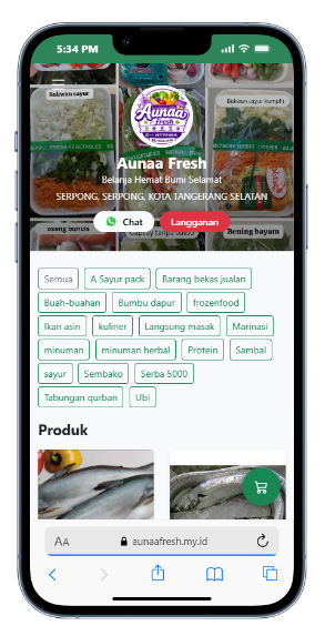 Contoh toko online Auna Fresh