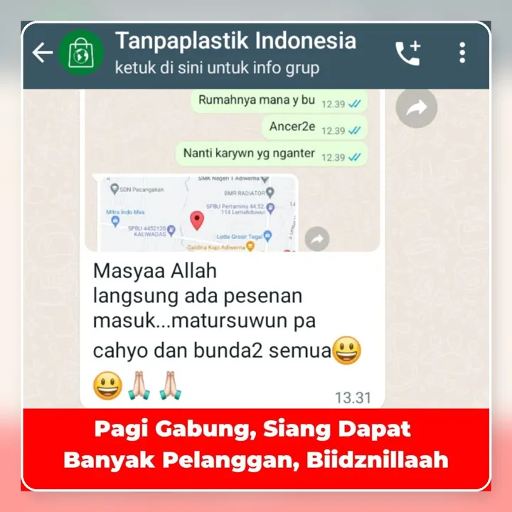 Pagi gabung, siang sudah dapat pelanggan